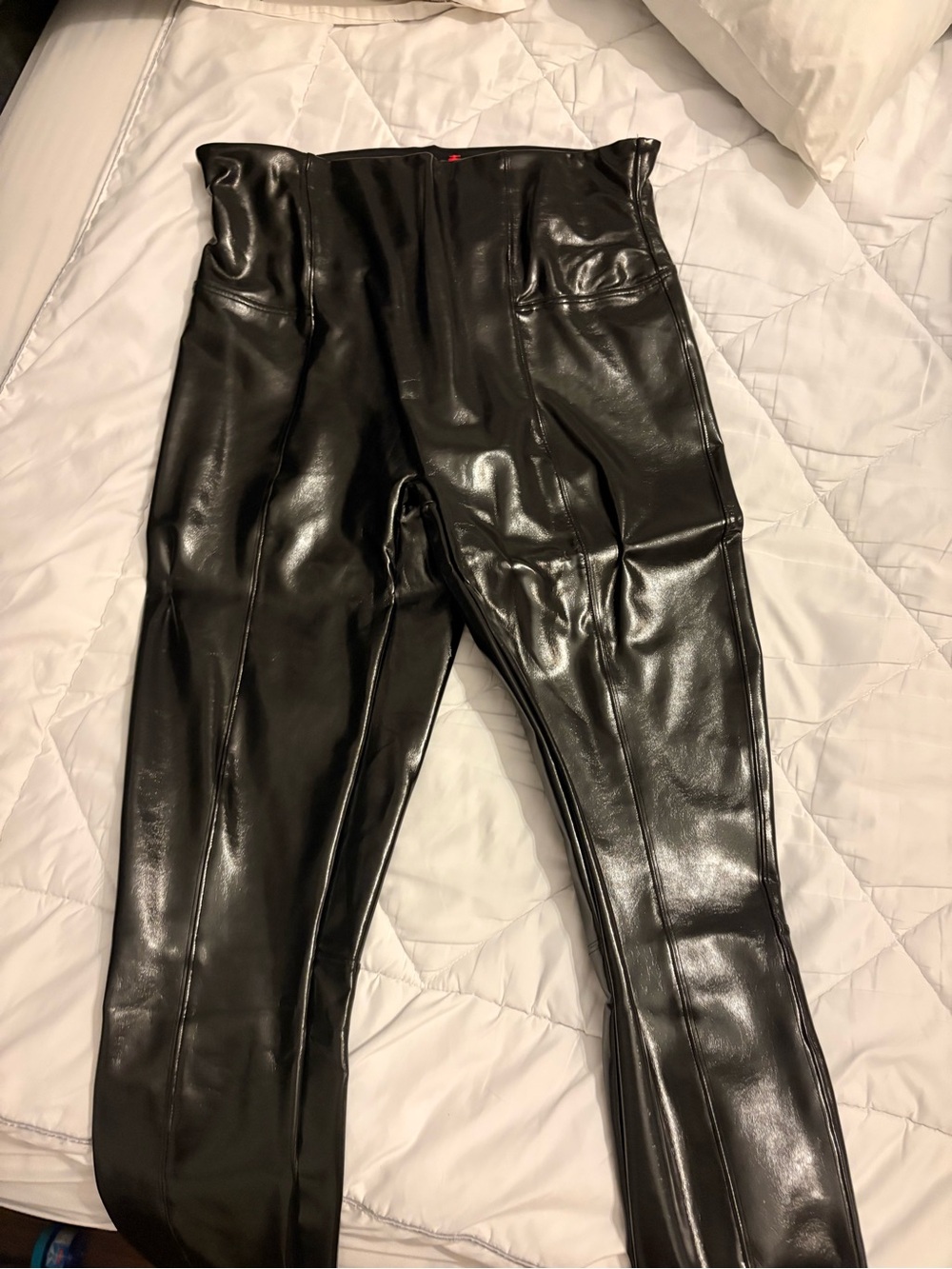 SPANX Black Faux Leather High-Waist Leggings